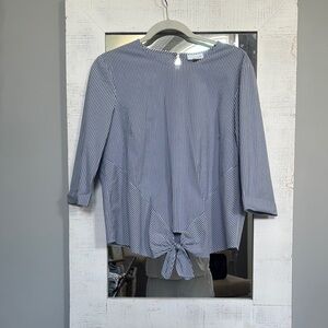 J. Jill Striped Navy Blue Women's Top